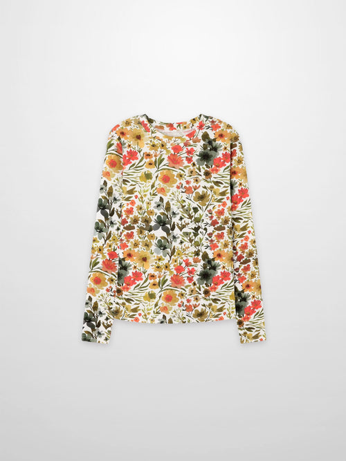 Basic Printed T-shirt-Earthy Floral