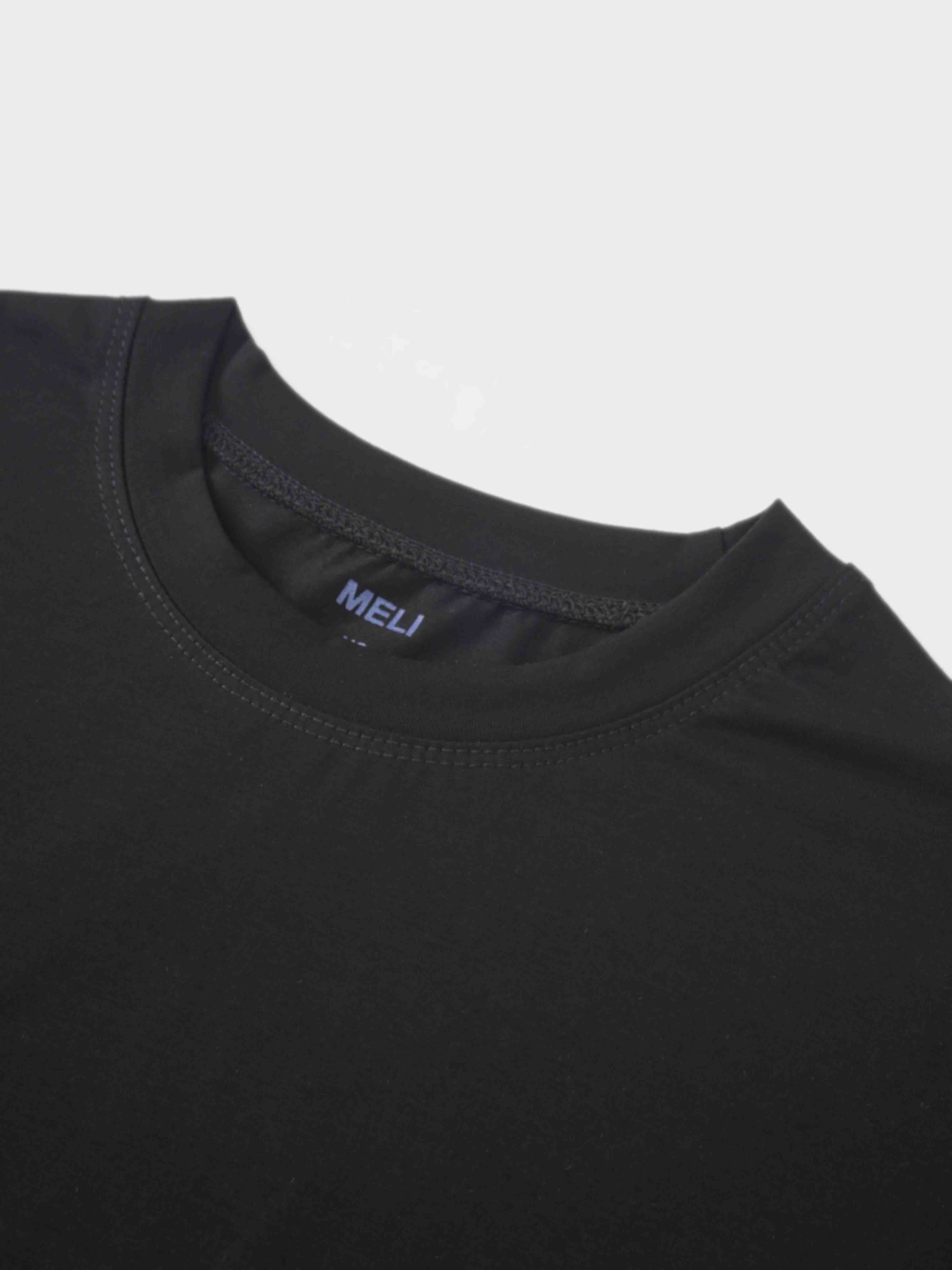 Cropped Boxy Tee-Black-4