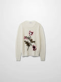 Embroidered Crochet Floral Sweater-Pink Floral