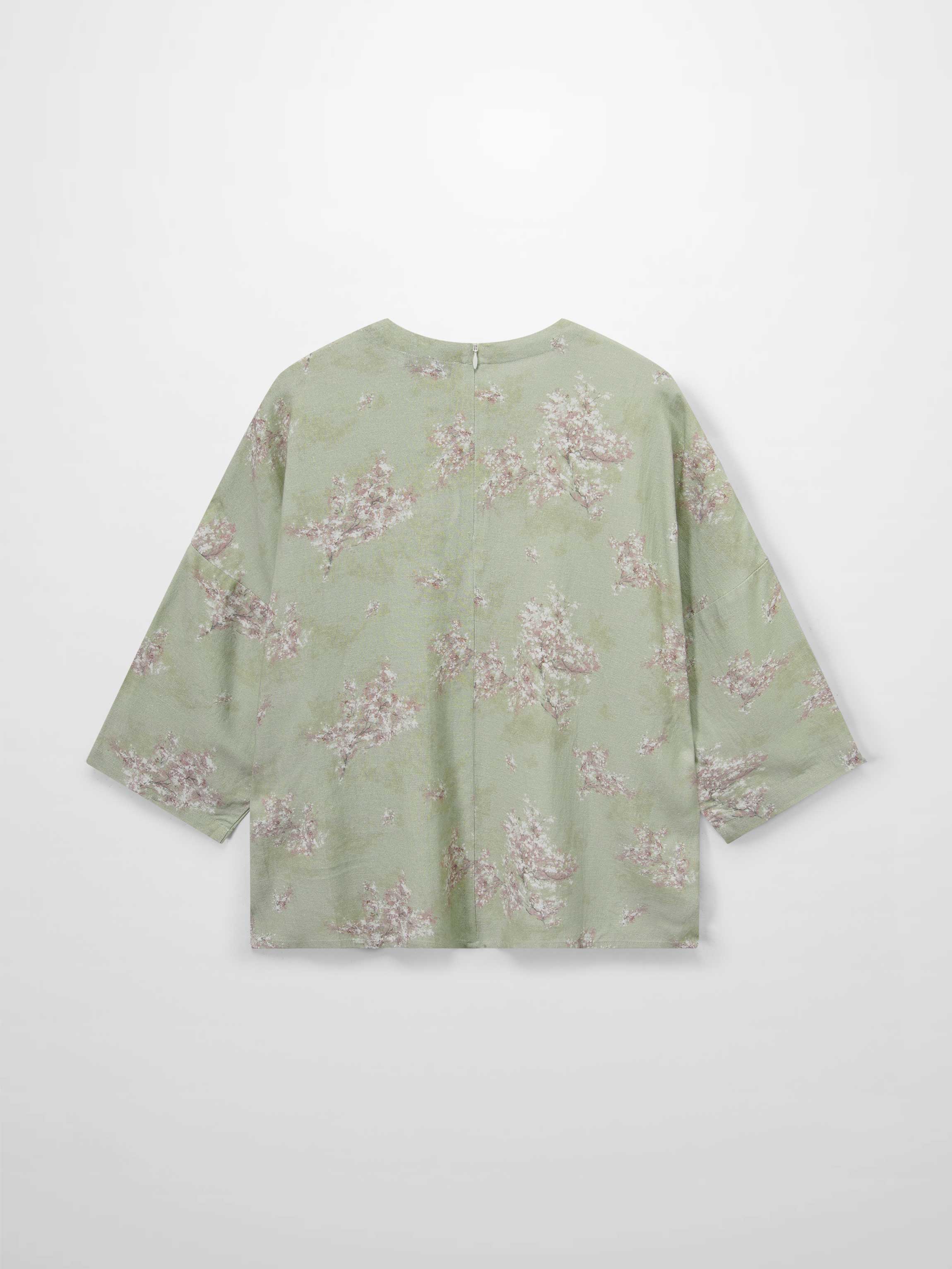 Linen Blend Crop Swing Top-Soft Floral-1