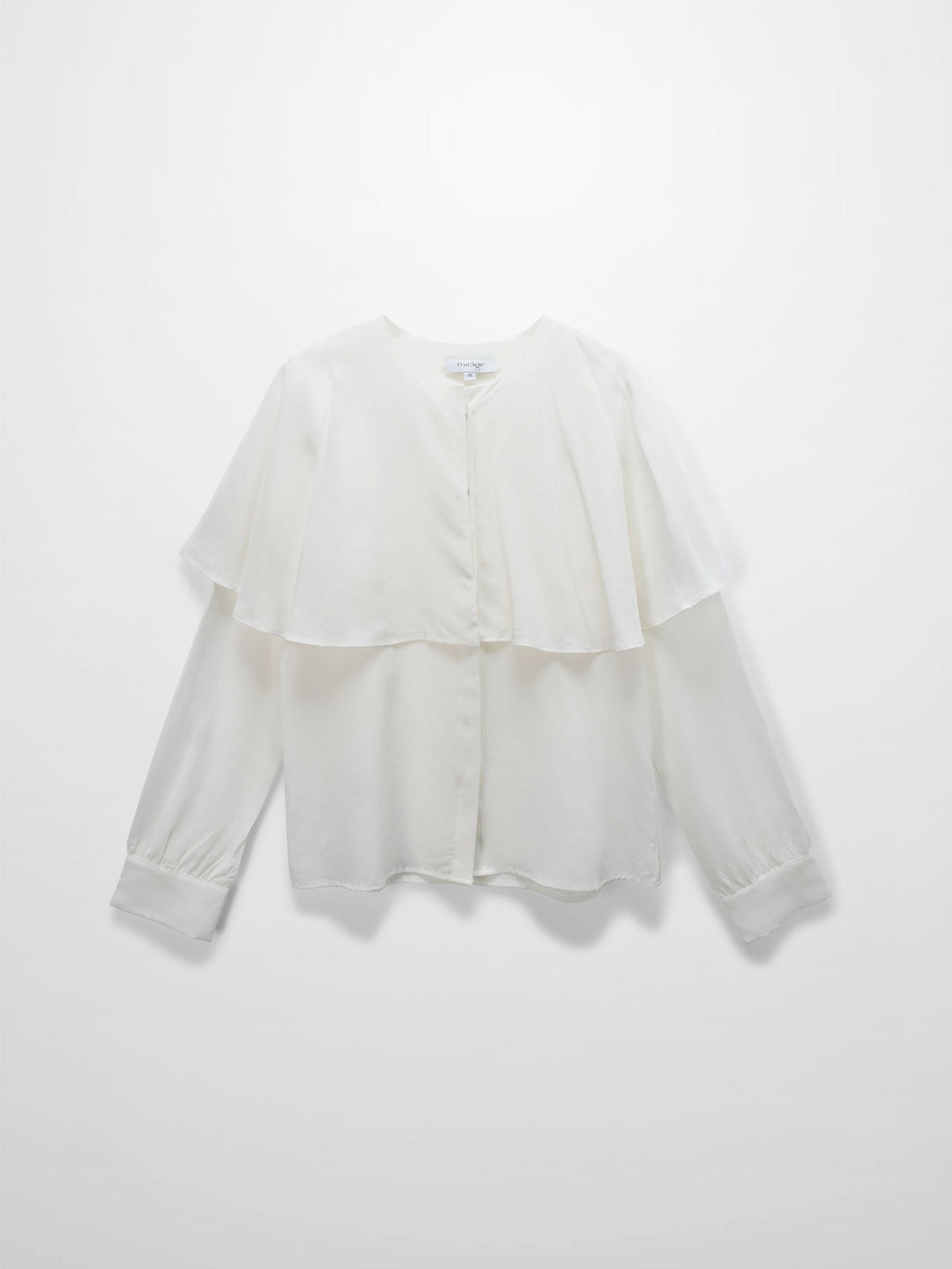 Silk Cape Blouse-Cream-0