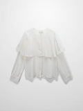 Silk Cape Blouse-Cream-0