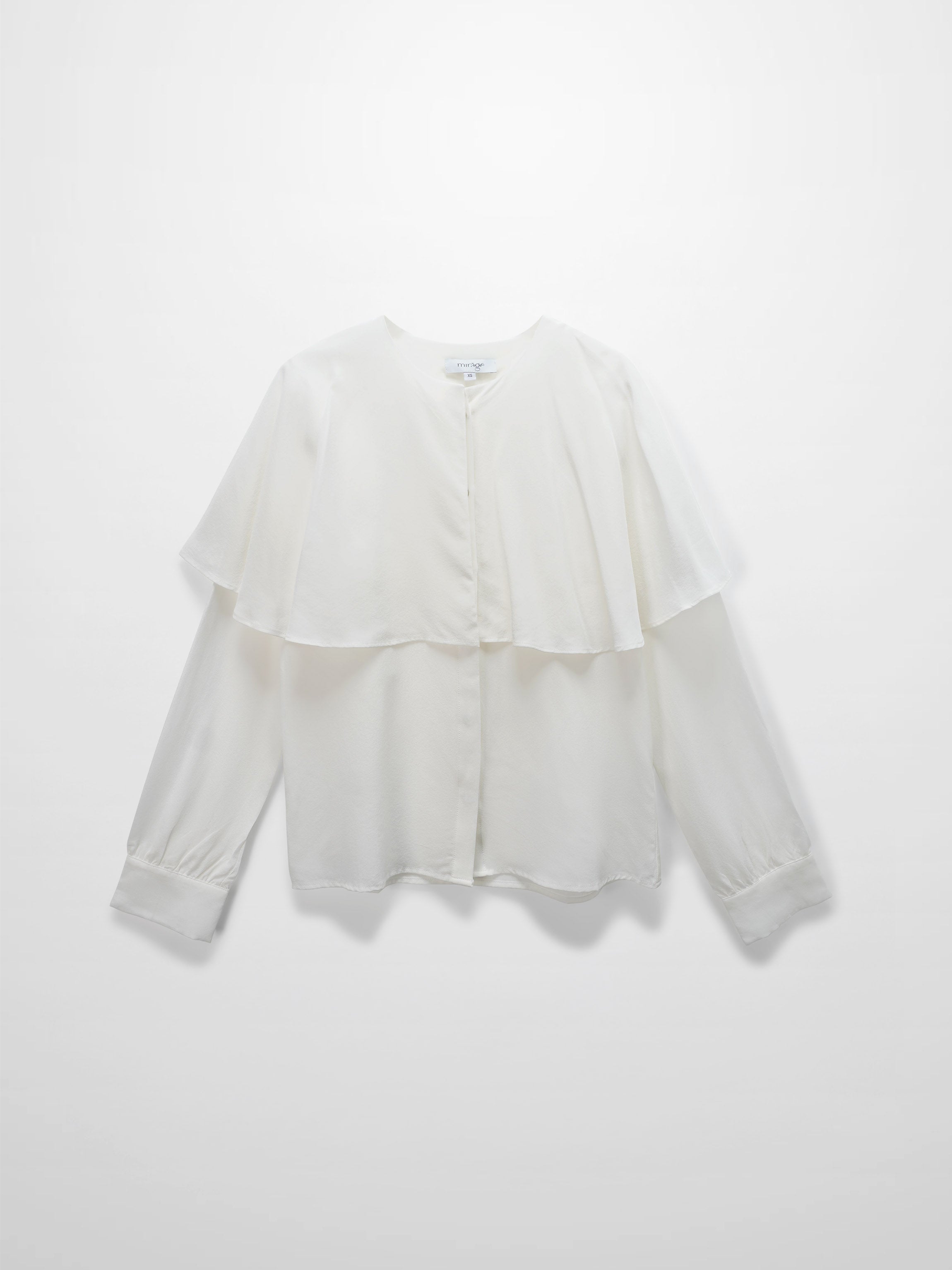 Silk Cape Blouse-Cream-0