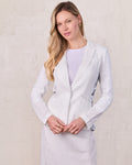 Silky Back Printed Blazer-White/Black-0