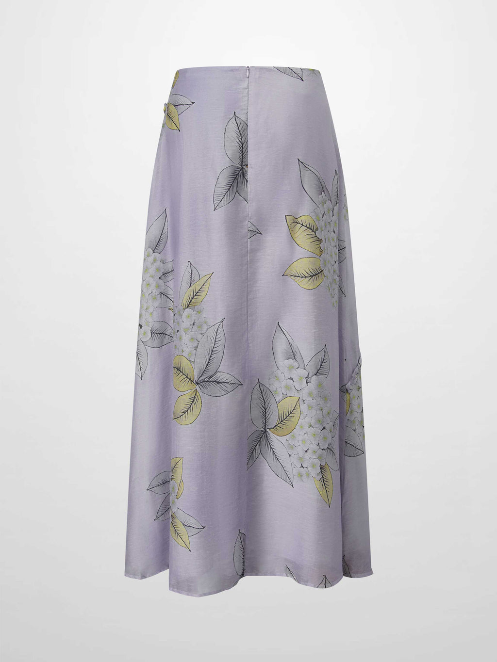 Braided Detail A-Line Skirt-Lavender Floral-3