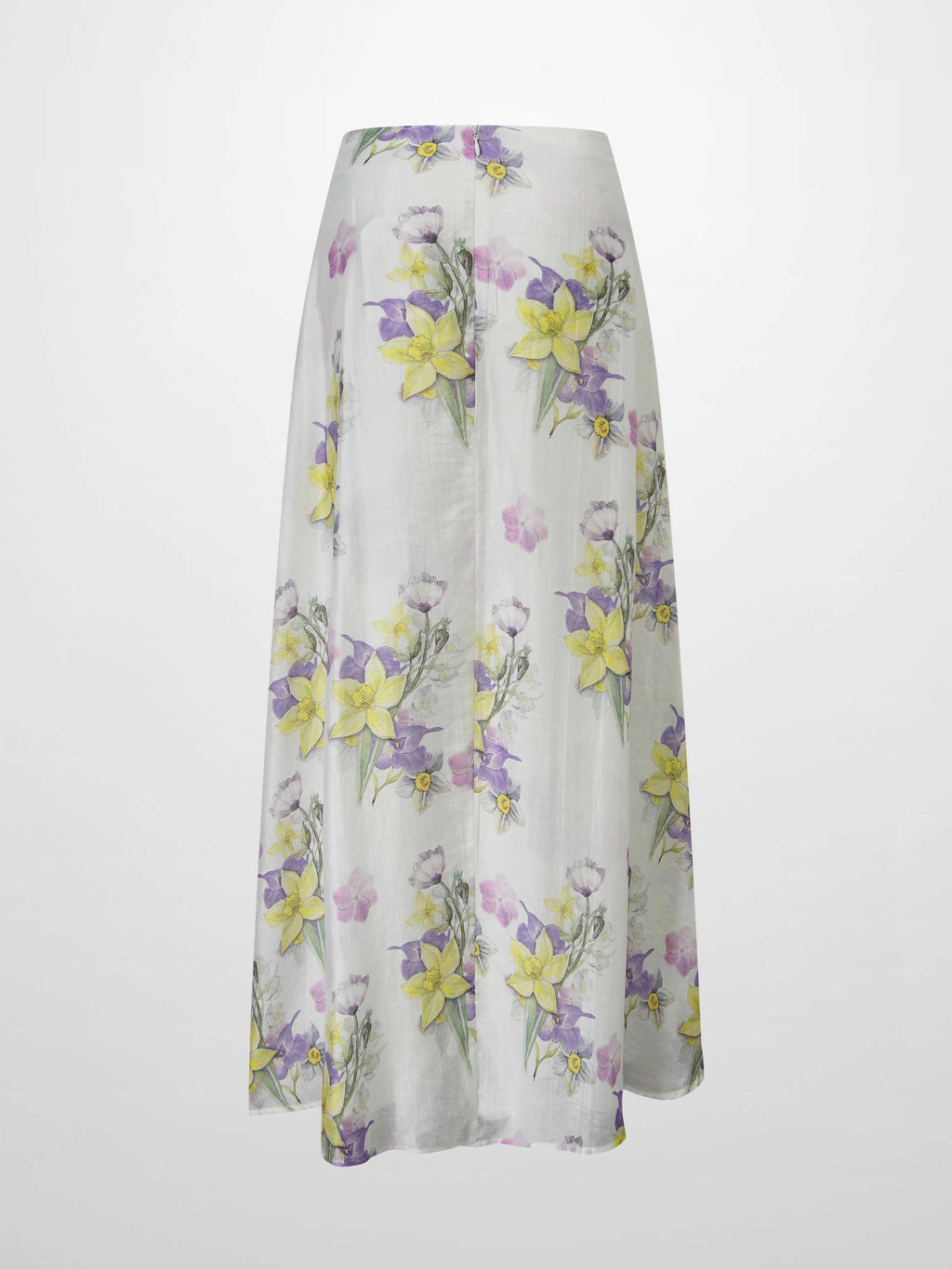 Braided Detail A-Line Skirt-Multi Color Floral-2