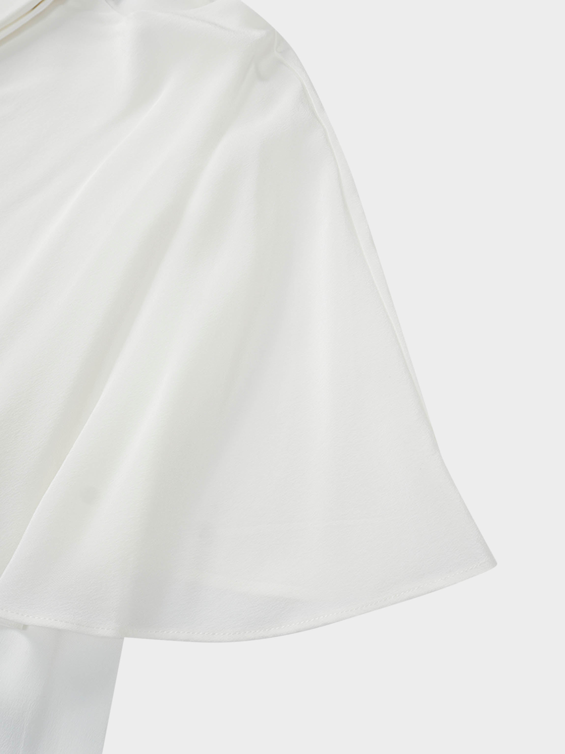 Silk Cape Blouse-Cream-3
