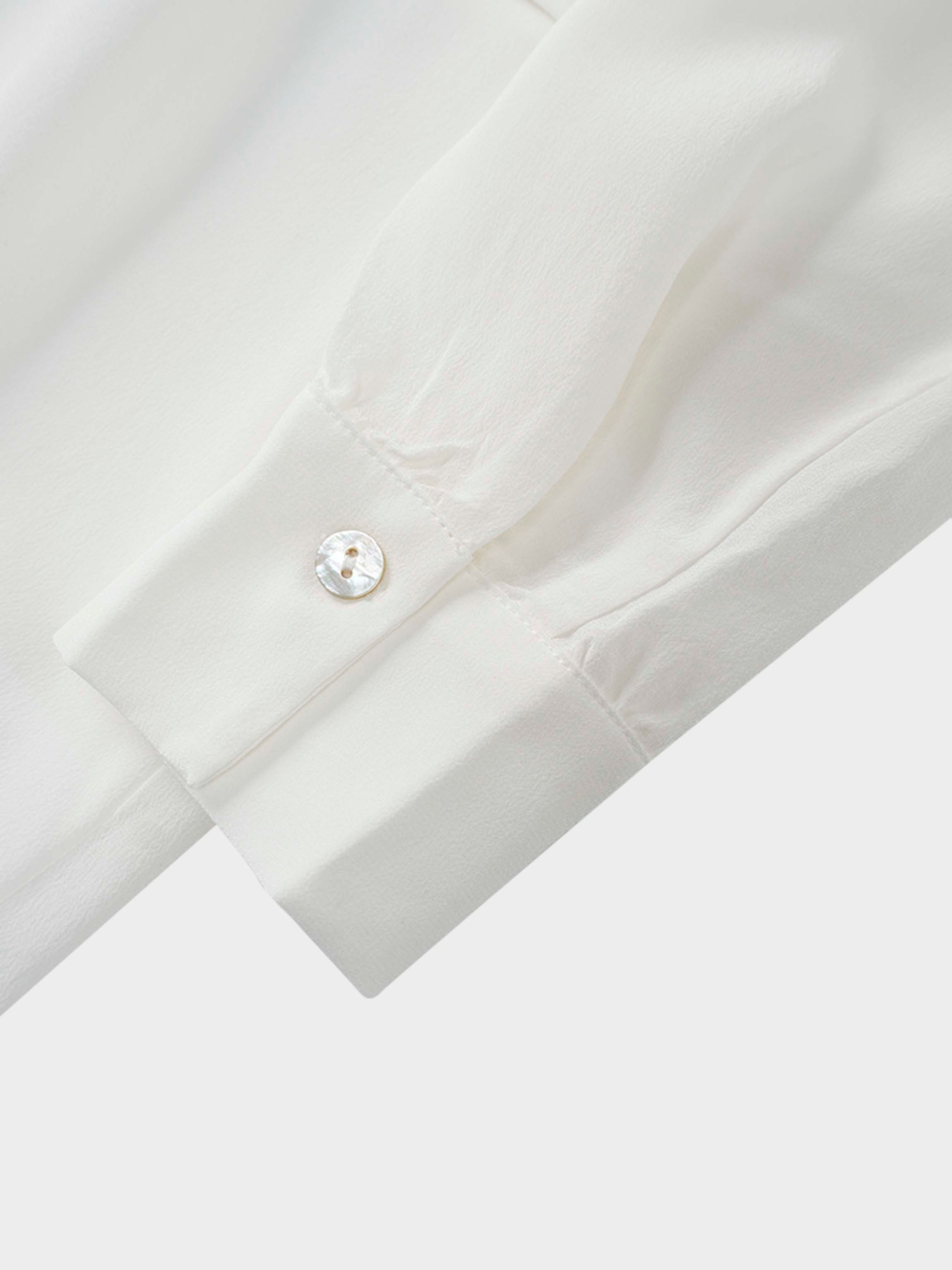 Silk Cape Blouse-Cream-4