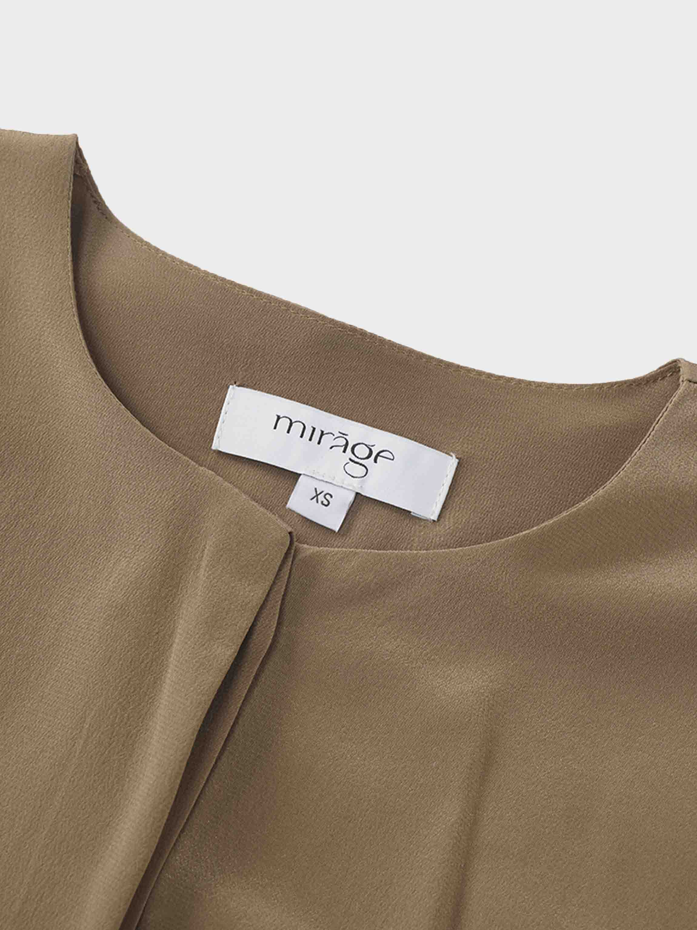 Silk Cape Blouse-Golden Olive-2