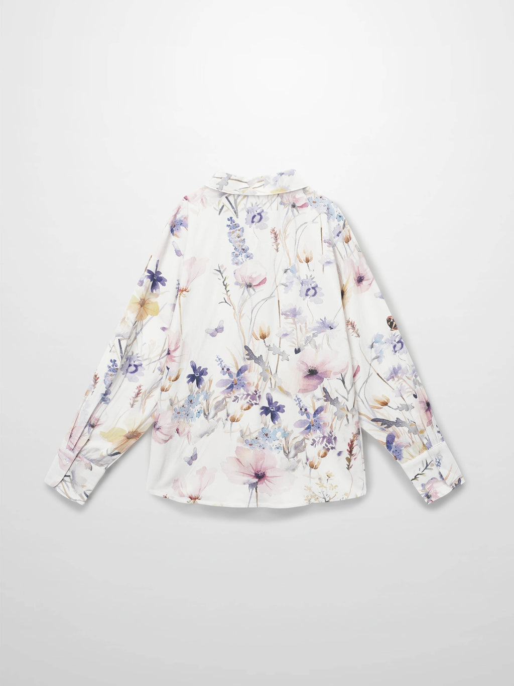 Printed Linen Blend Blouse-Scattered Flowers-3