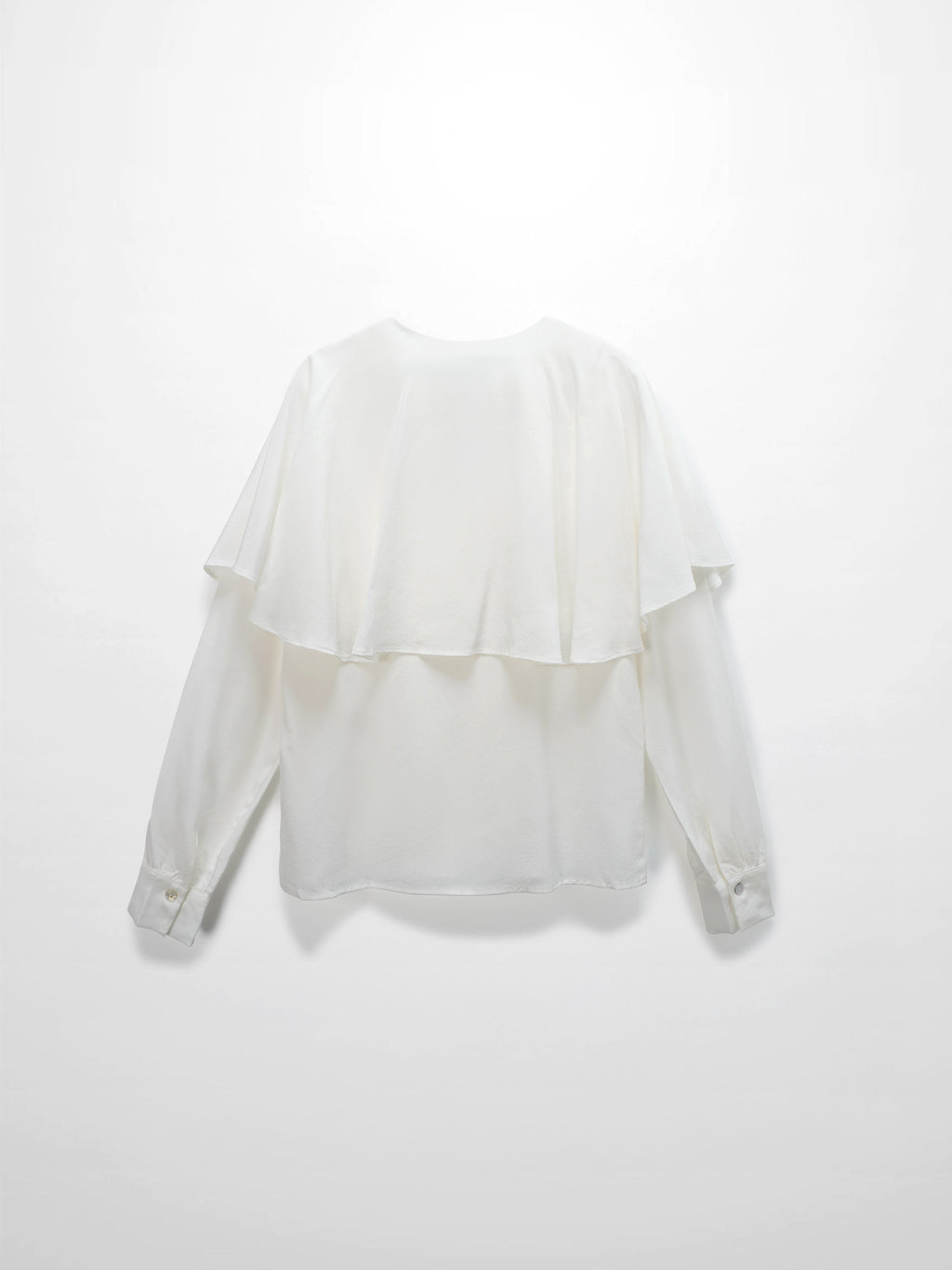 Silk Cape Blouse-Cream-1