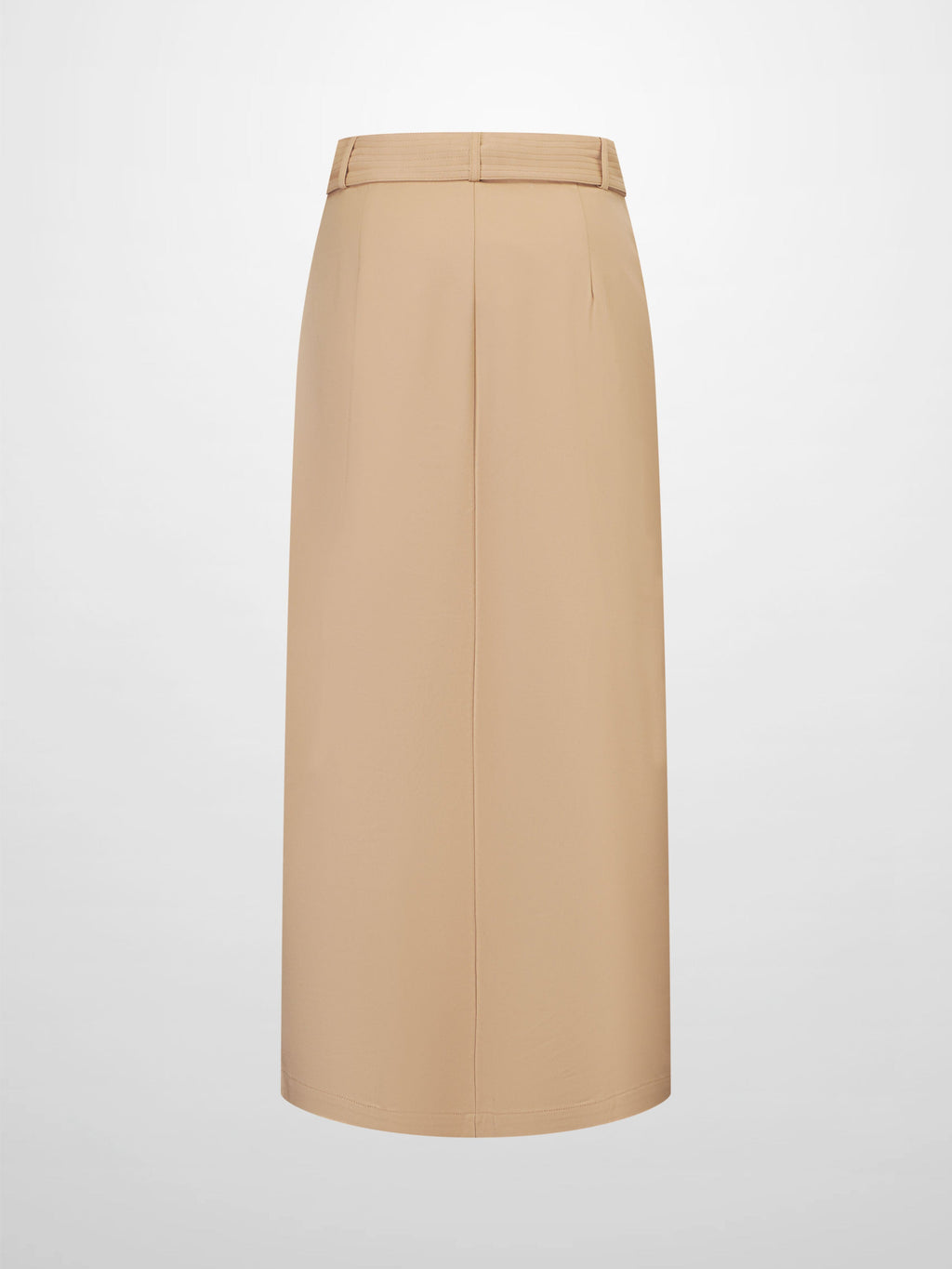 Belted Straight Cargo Pocket Skirt-Tan-2
