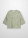 Linen Blend Crop Swing Top-Soft Floral-0
