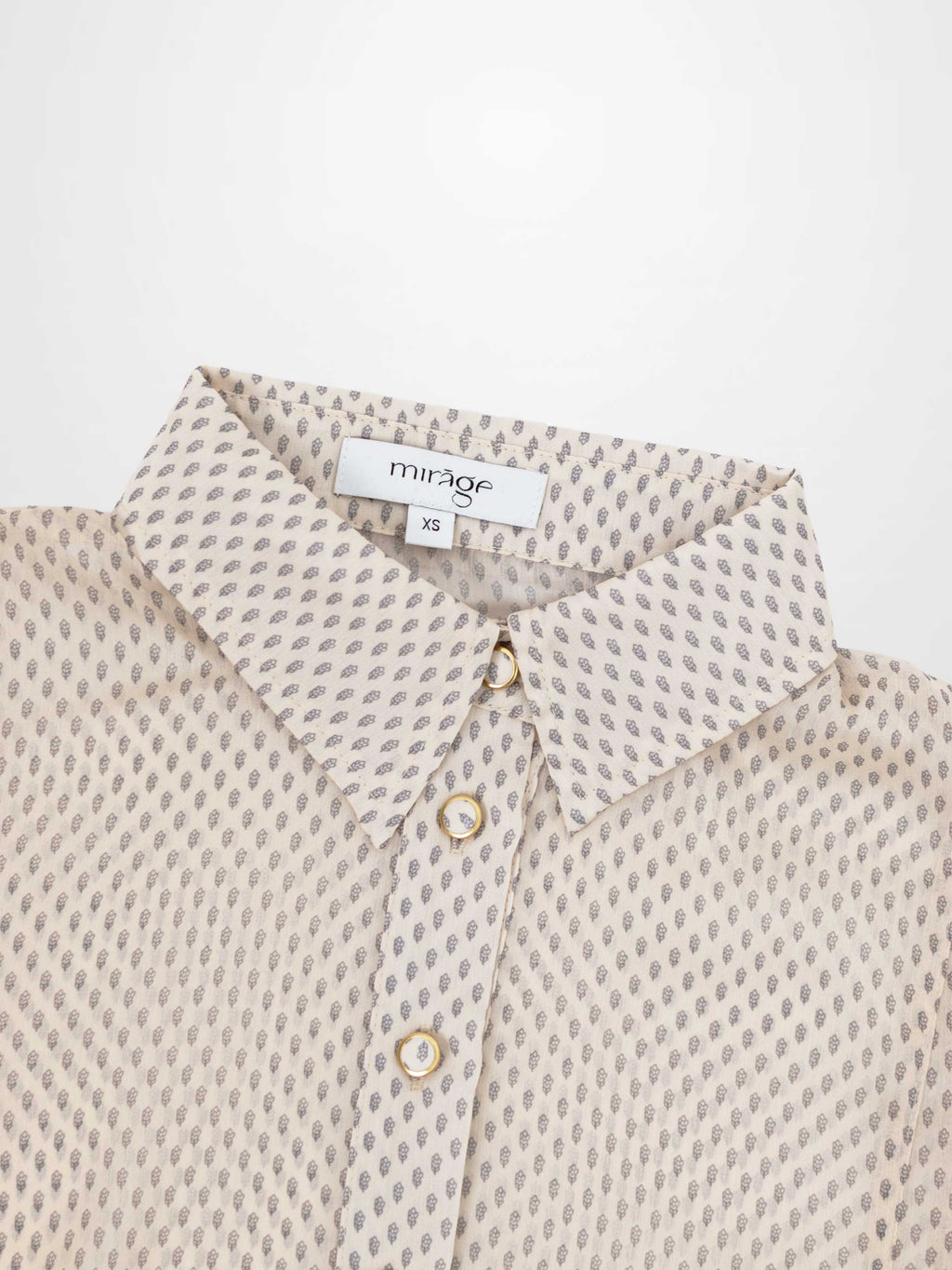 Princess Style Printed Blouse-Cream