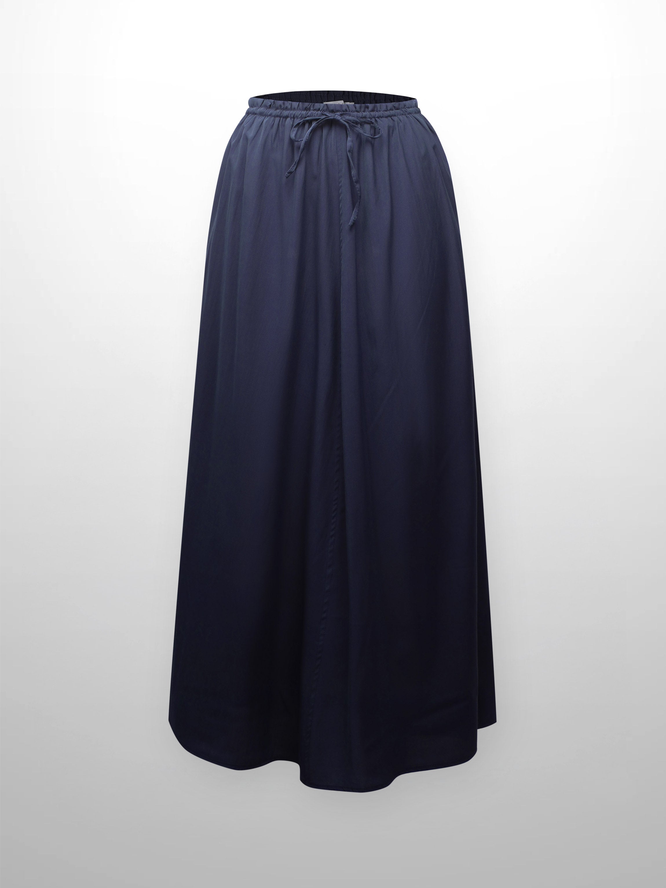 DRAWSTRING RUFFLE SKIRT-NAVY-2