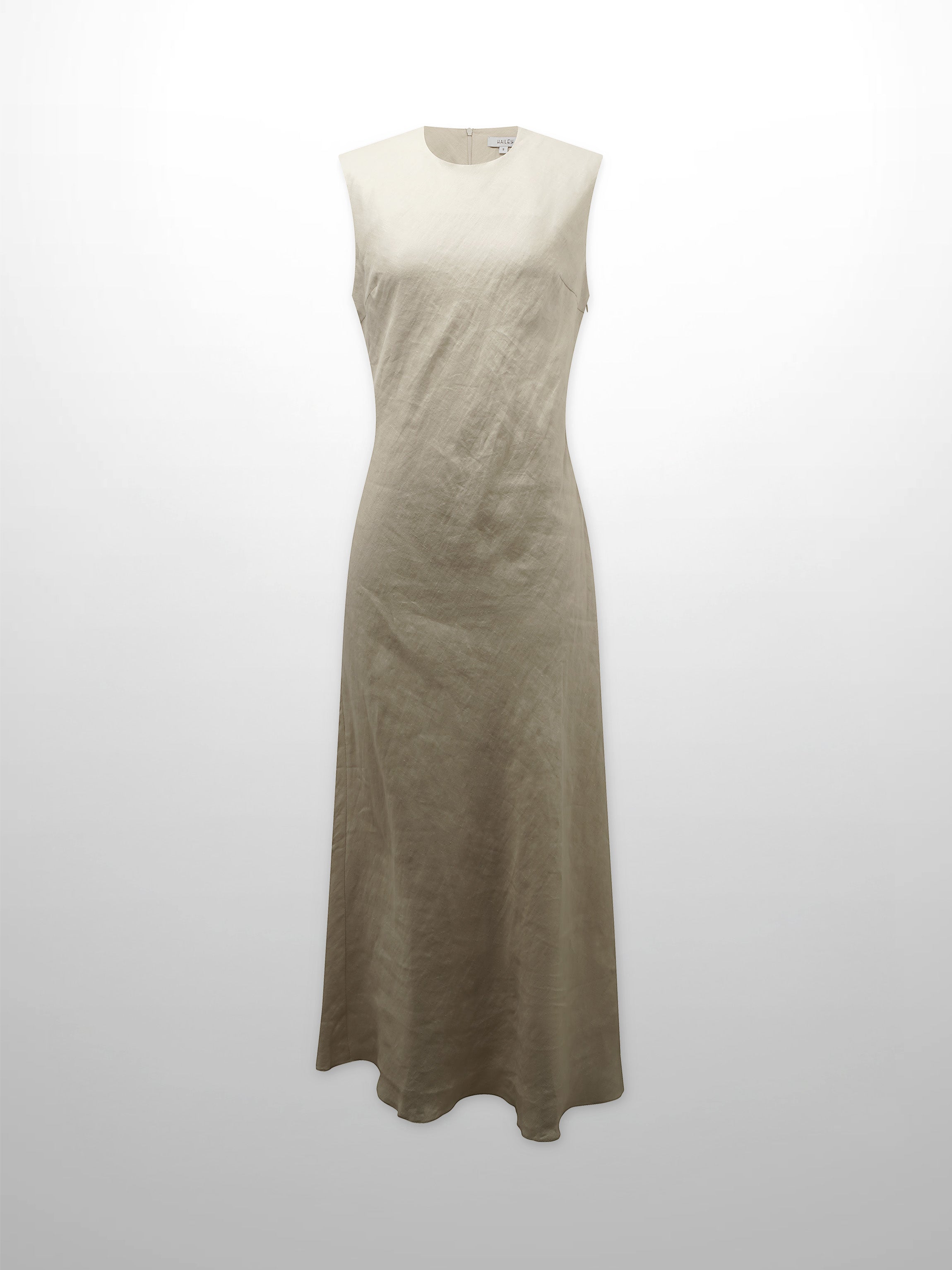 Linen A-Line Slip Dress-Ecru-1