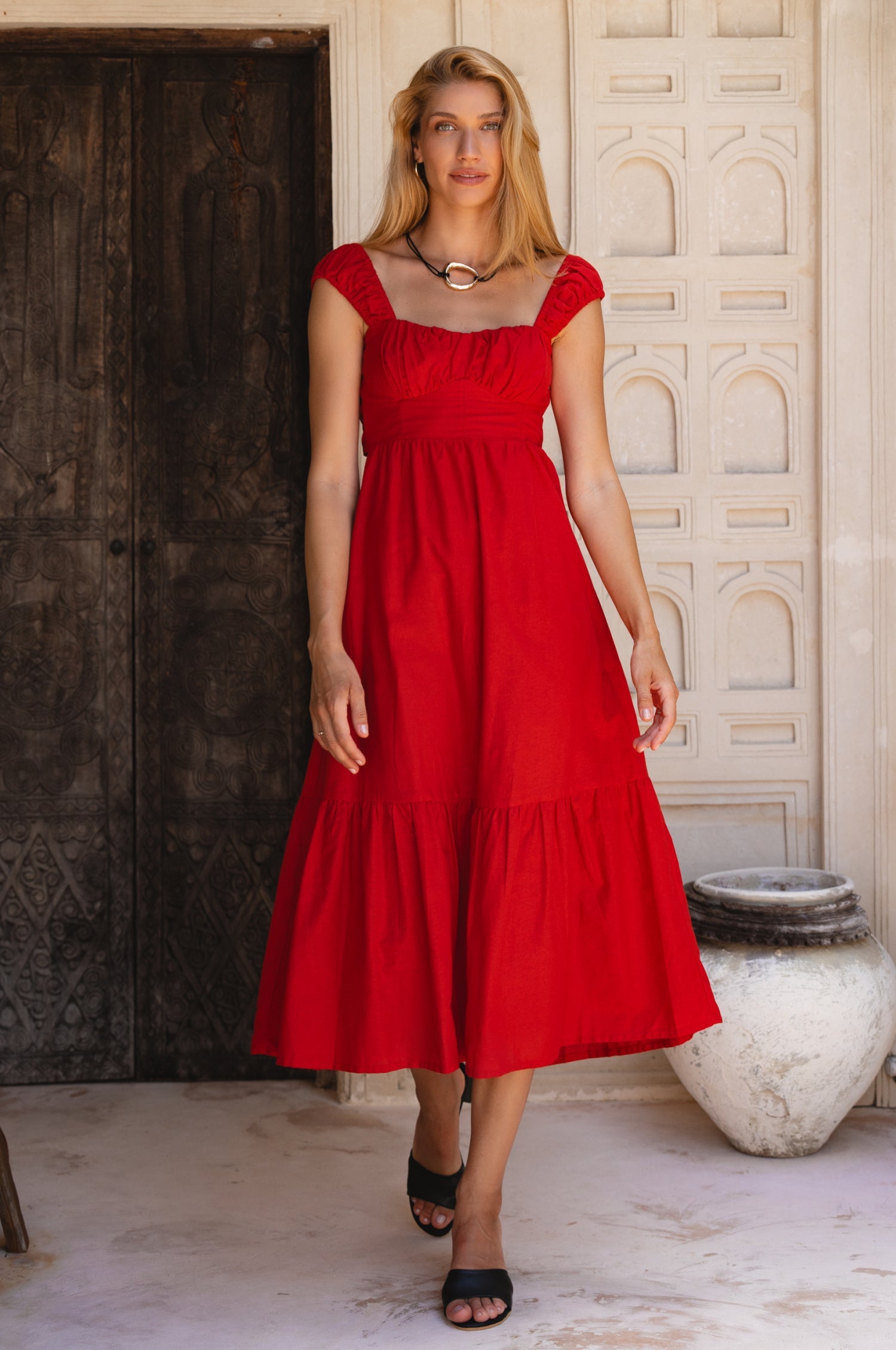 Augusta Midi Linen Dress