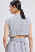 Back Cut-Out Linen Dress