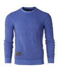 ZIMEGO Mens Long Sleeve Stone Washed Vintage Crewneck Pullover Sweater-1