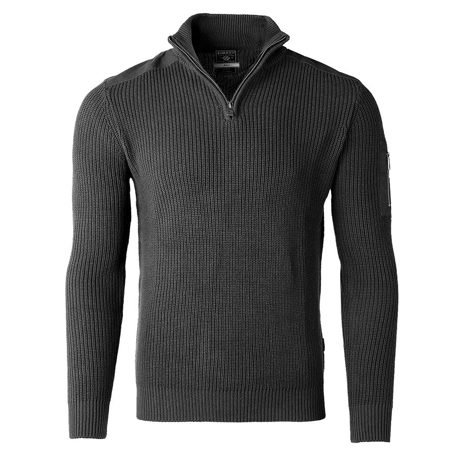 Mens Long Sleeve Pullover Quarter Zip Mock Neck Polo Sweater