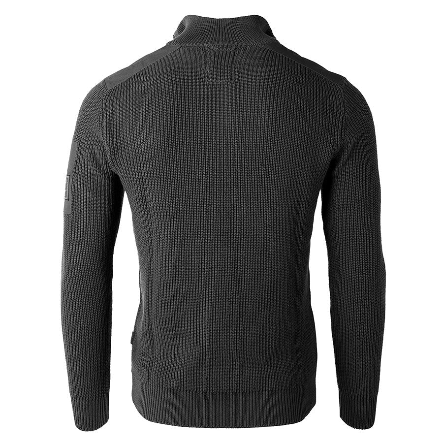 Mens Long Sleeve Pullover Quarter Zip Mock Neck Polo Sweater