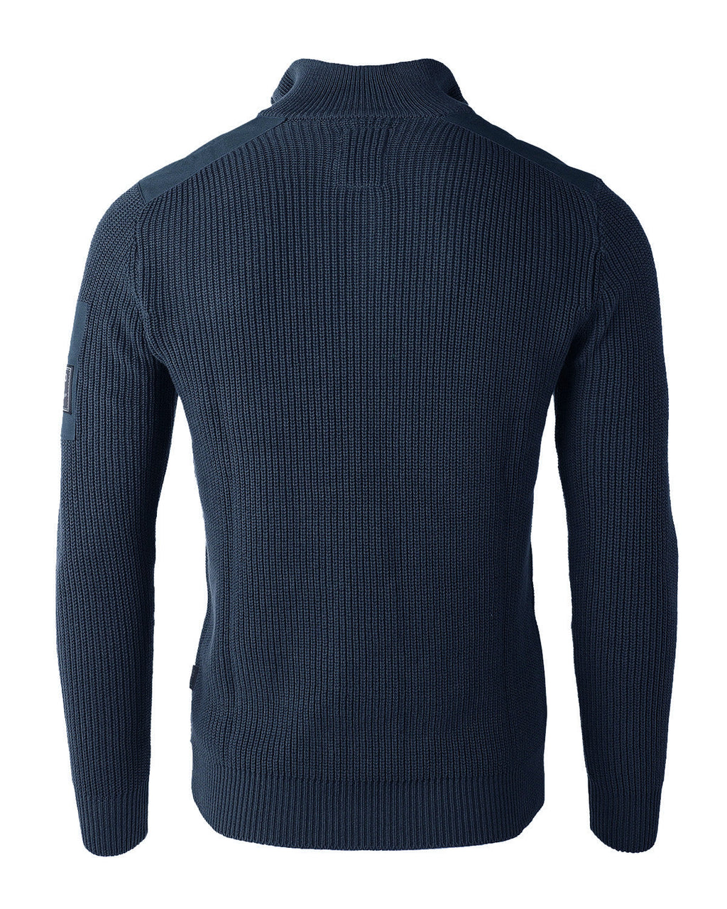 Mens Long Sleeve Pullover Quarter Zip Mock Neck Polo Sweater with Pocket