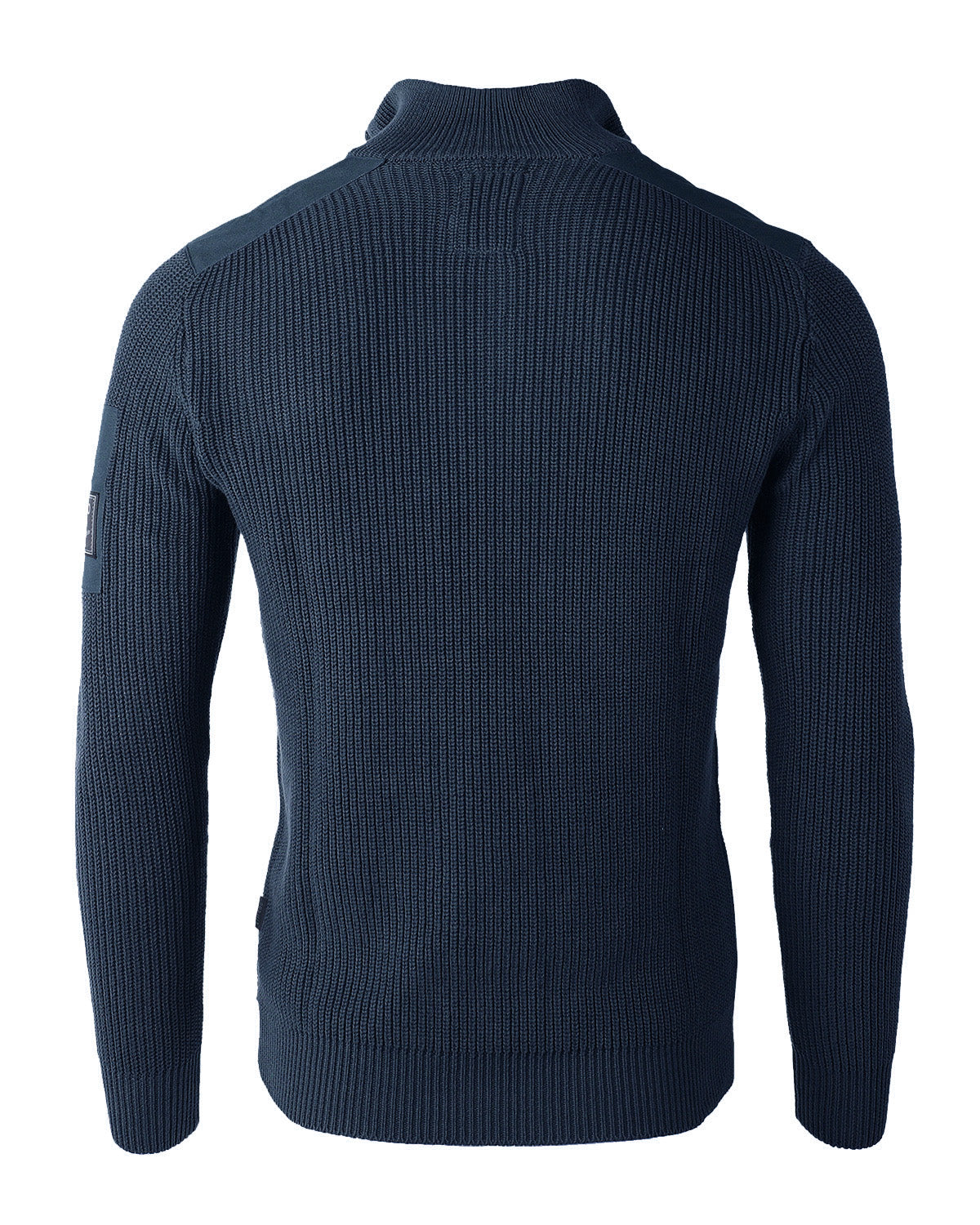 Mens Long Sleeve Pullover Quarter Zip Mock Neck Polo Sweater with Pocket