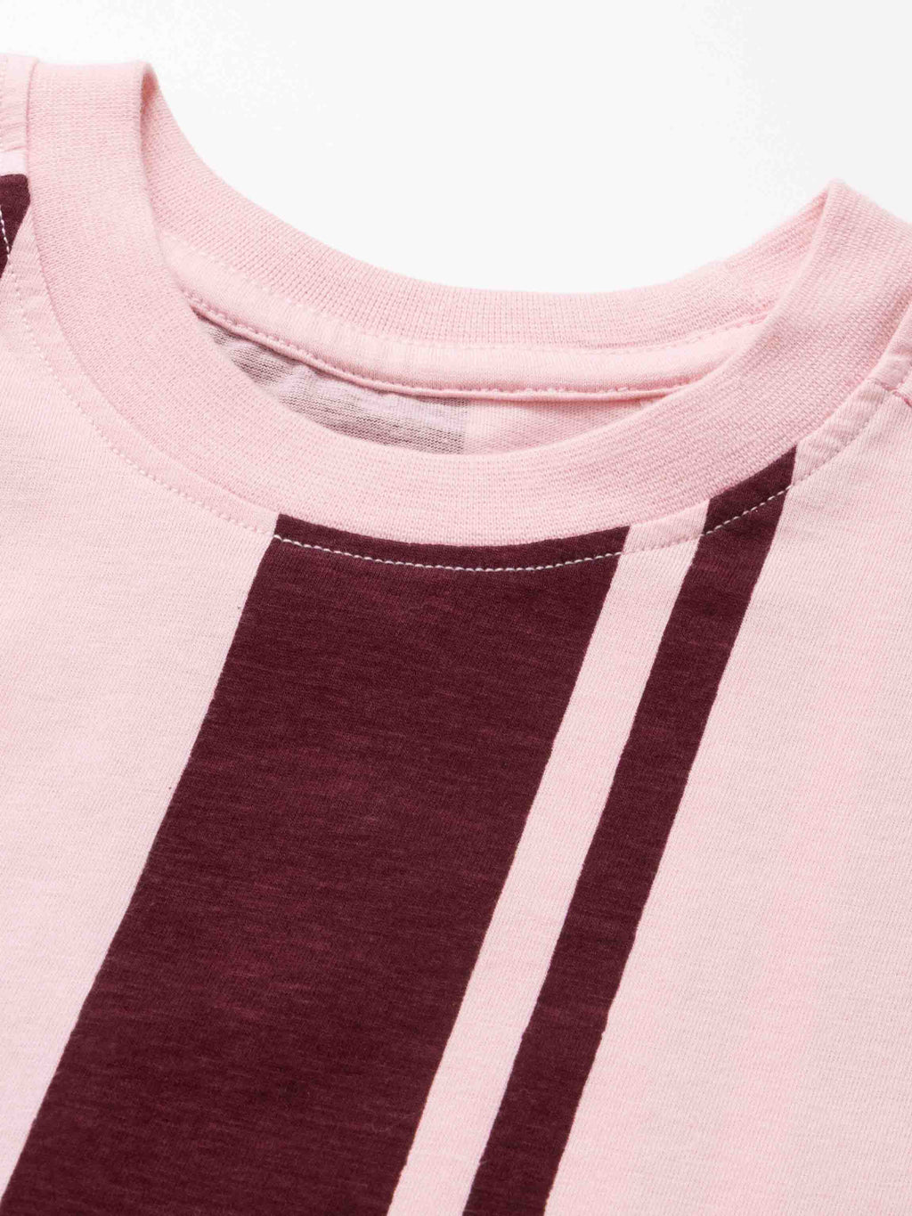 Mix Stripe Boxy Tee-Pink/Burgundy-3