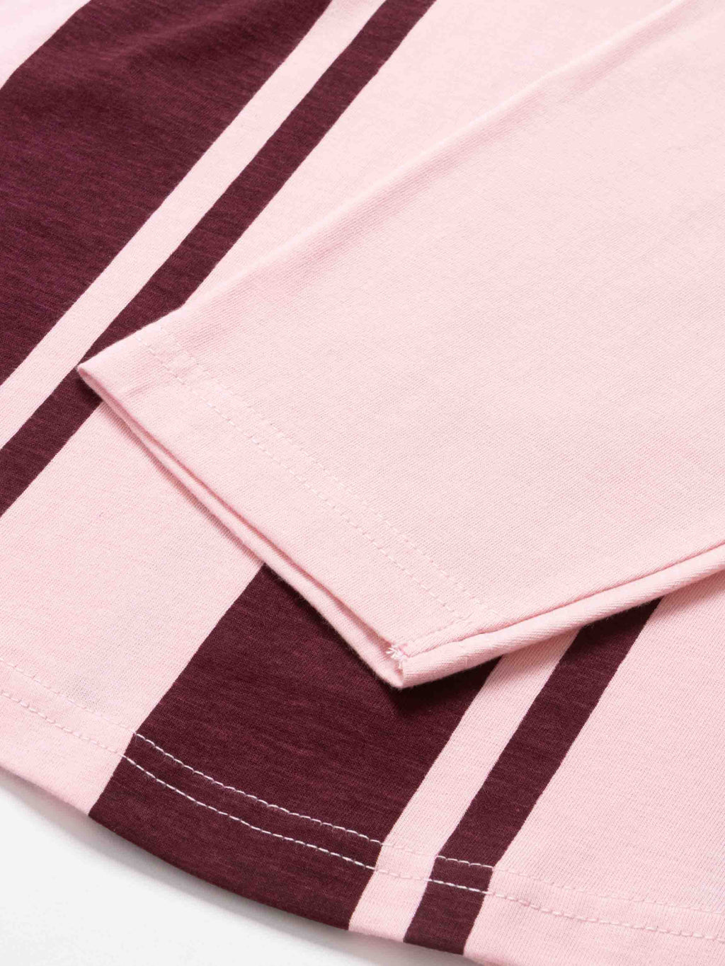 Mix Stripe Boxy Tee-Pink/Burgundy-4