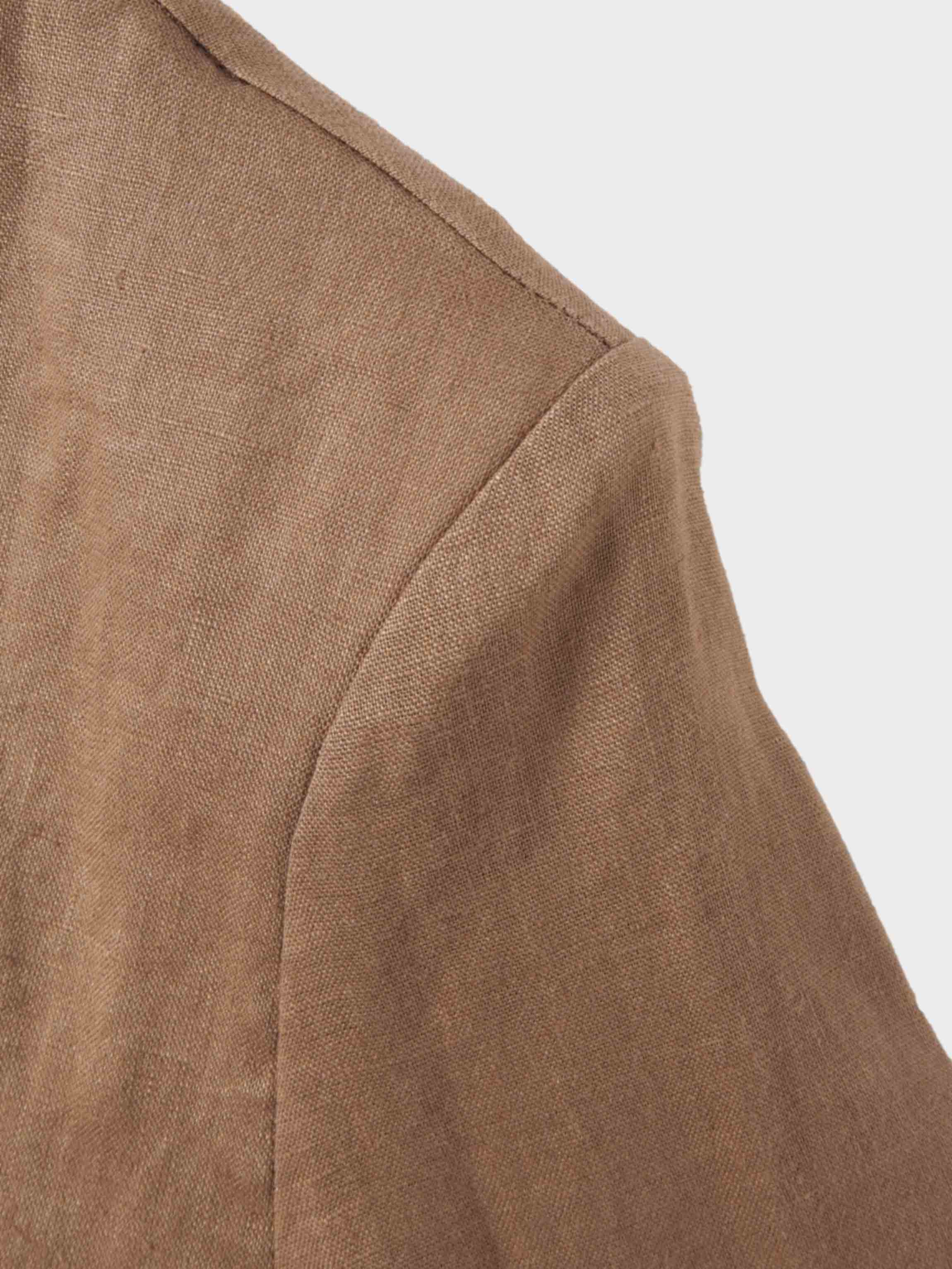 Silky Back Printed Blazer-Brown/Cream-3