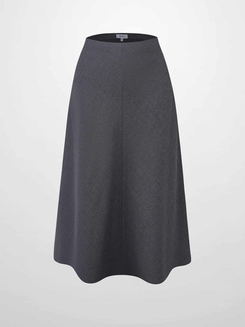 Basic A-Line Seamed Short Skirt-Grey