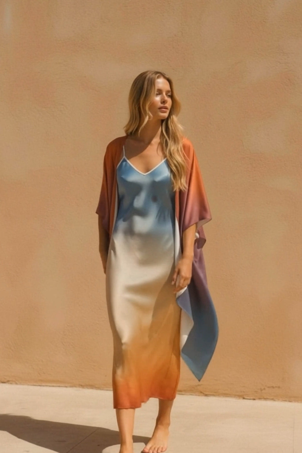 Electra Silk Kimono in Sunrise
