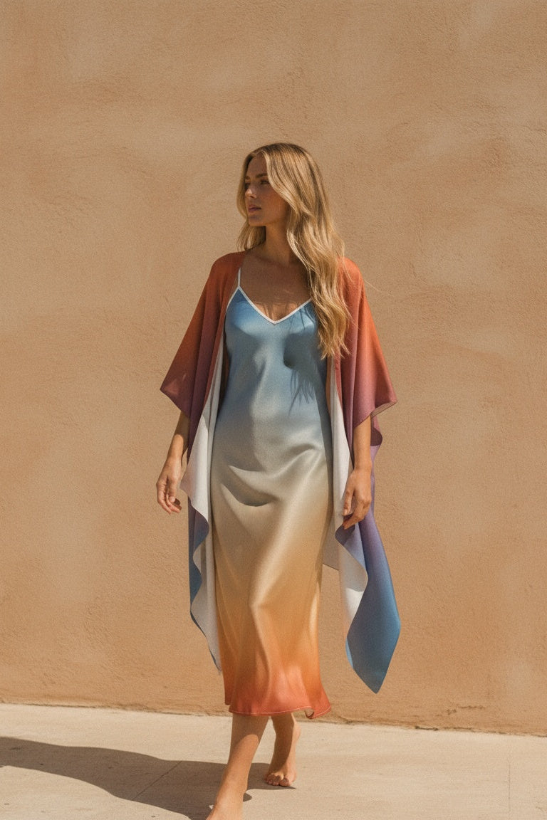 Electra Silk Kimono in Sunrise