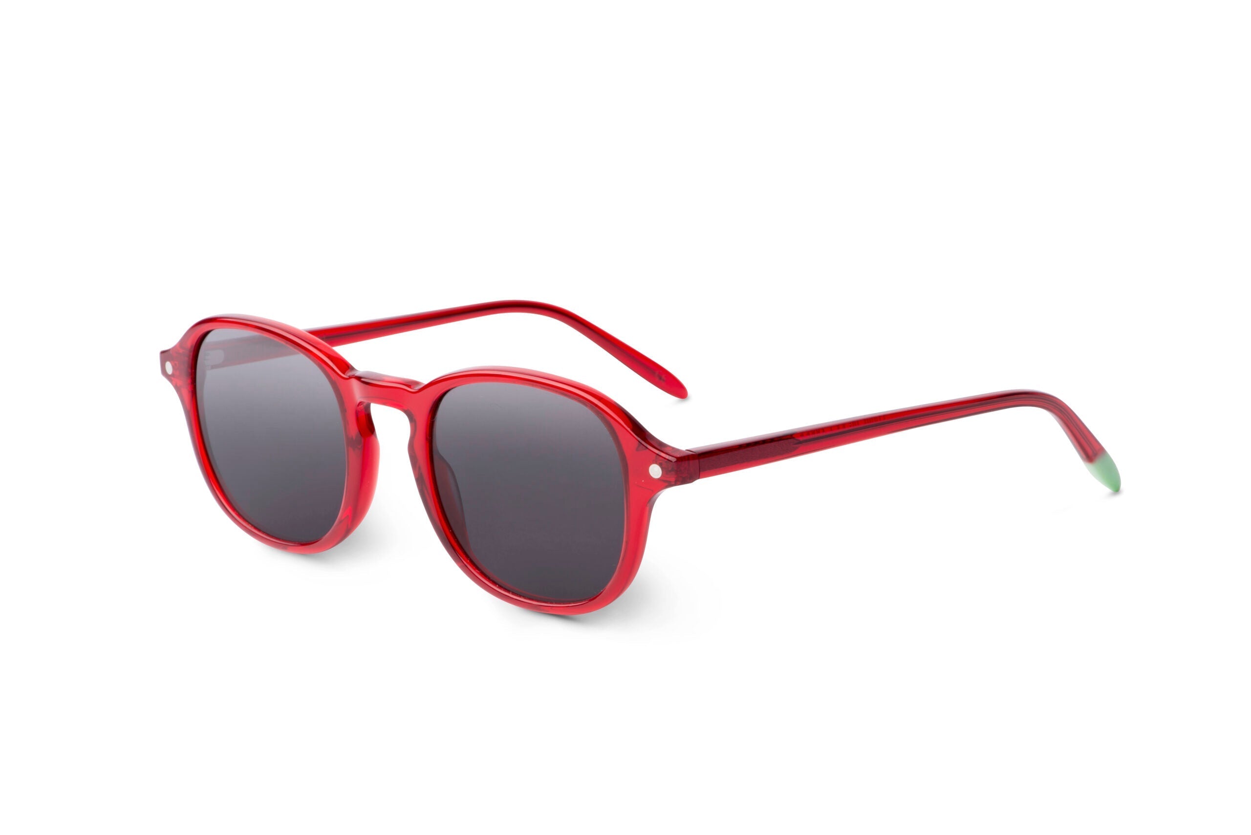Wood-Frame Sunglasses — Poppy Red