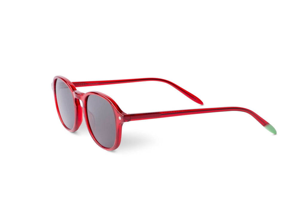 Wood-Frame Sunglasses — Poppy Red
