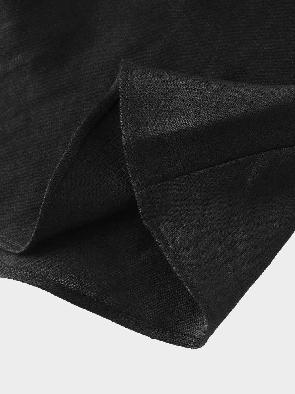 Linen A-Line Slip Dress-Black-4