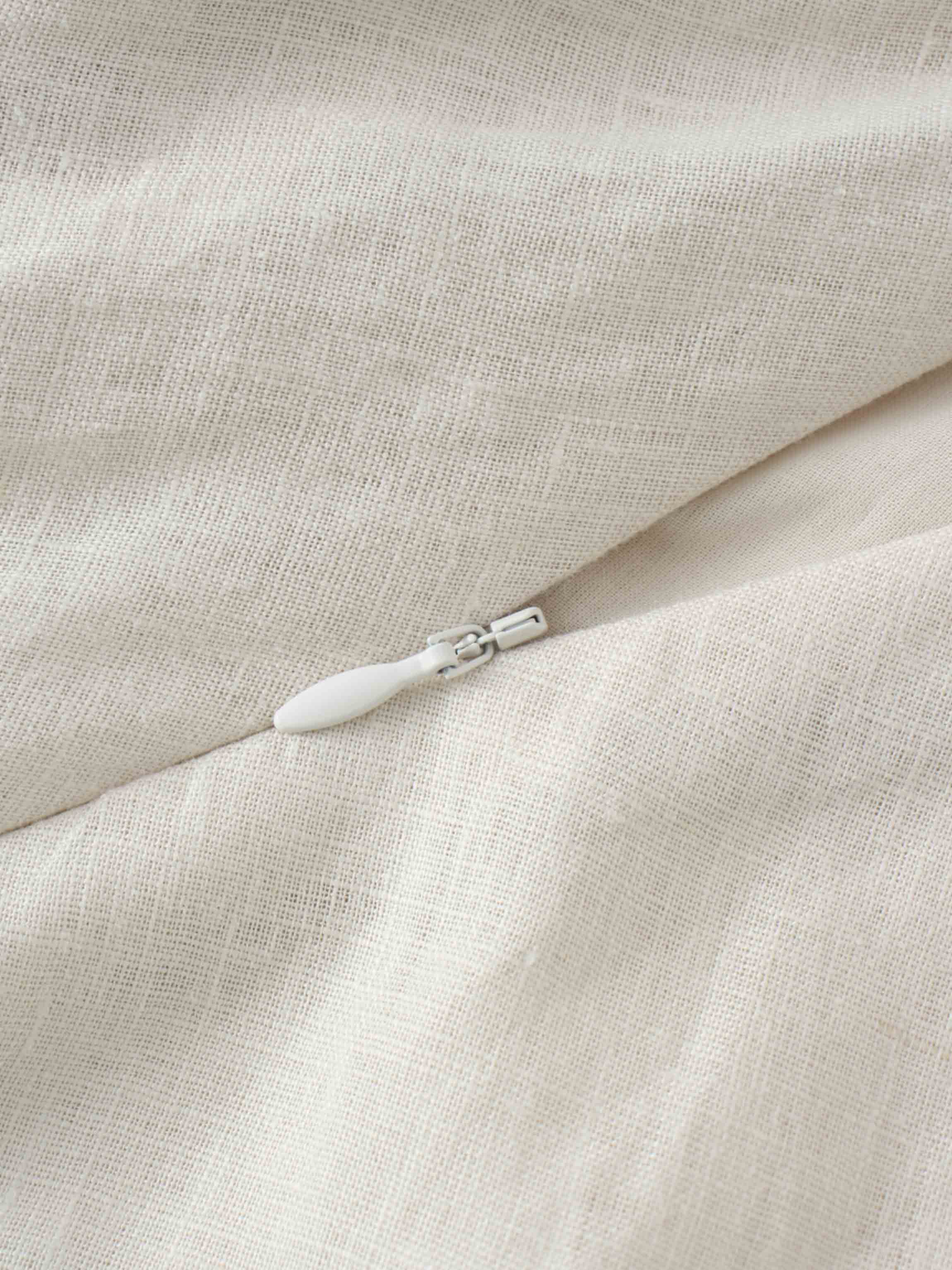 Linen A-Line Slip Dress-Ecru-4