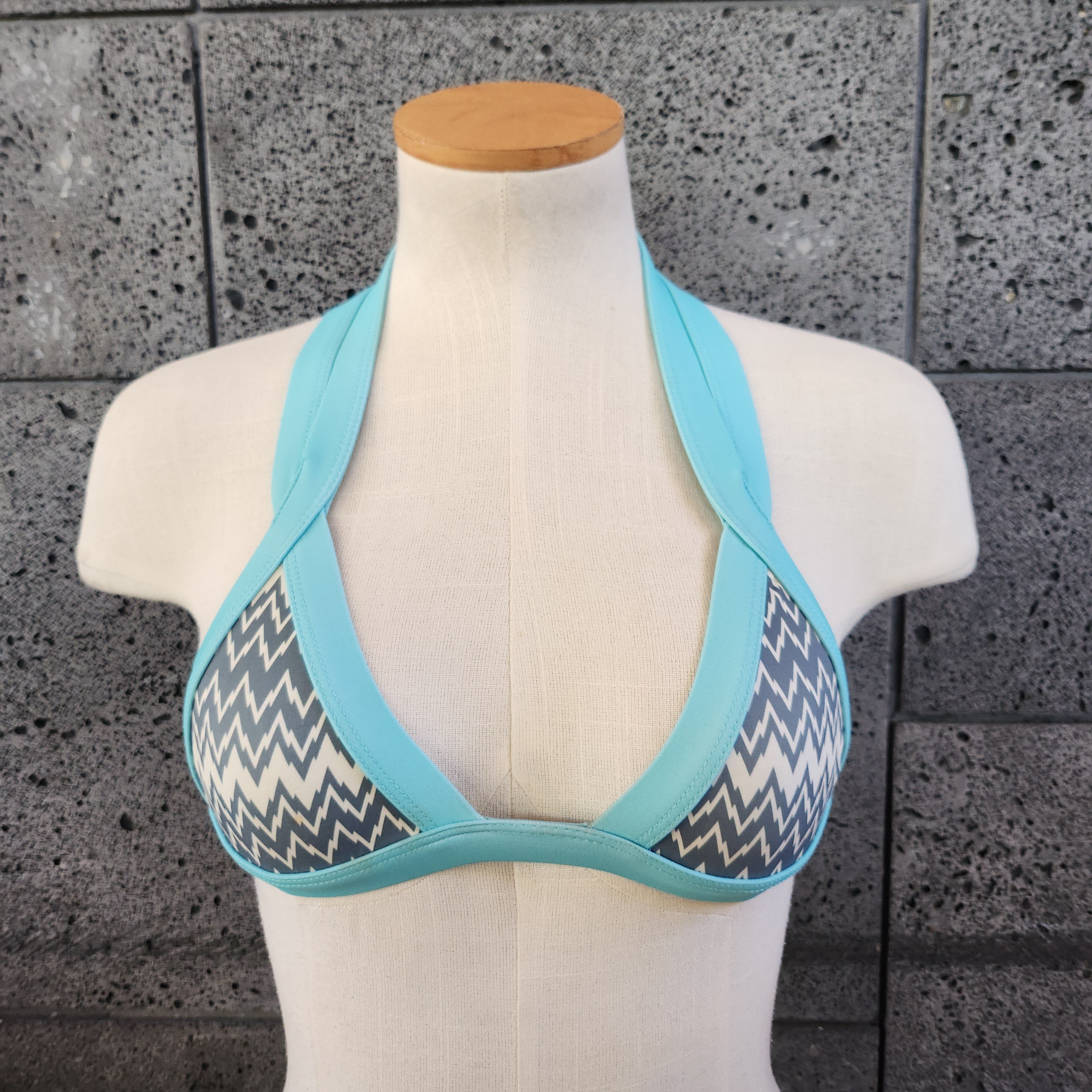 Zig-Zag Piped Triangle Bikini Top