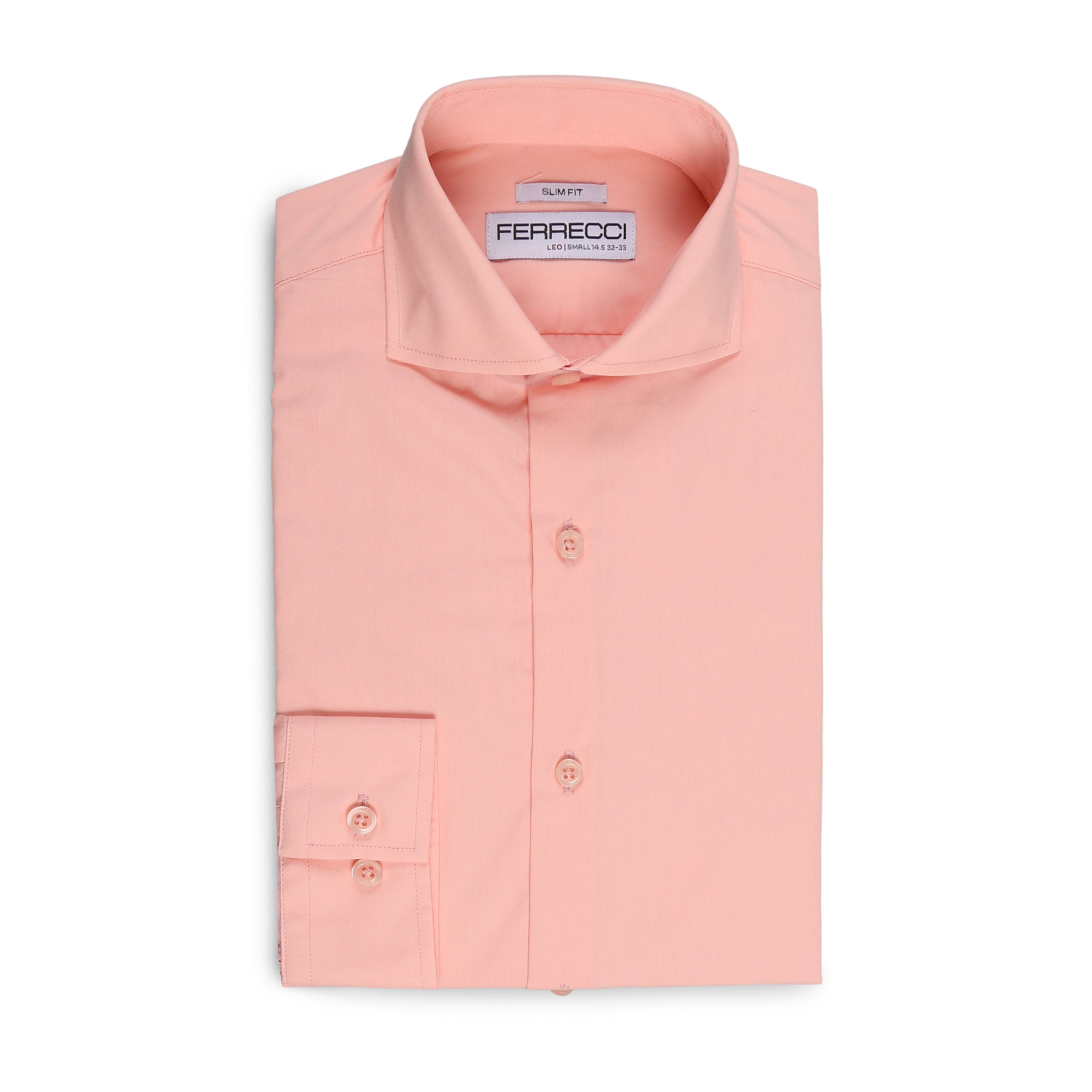 Leo Mens Pink Slim Fit Cotton Dress Shirt