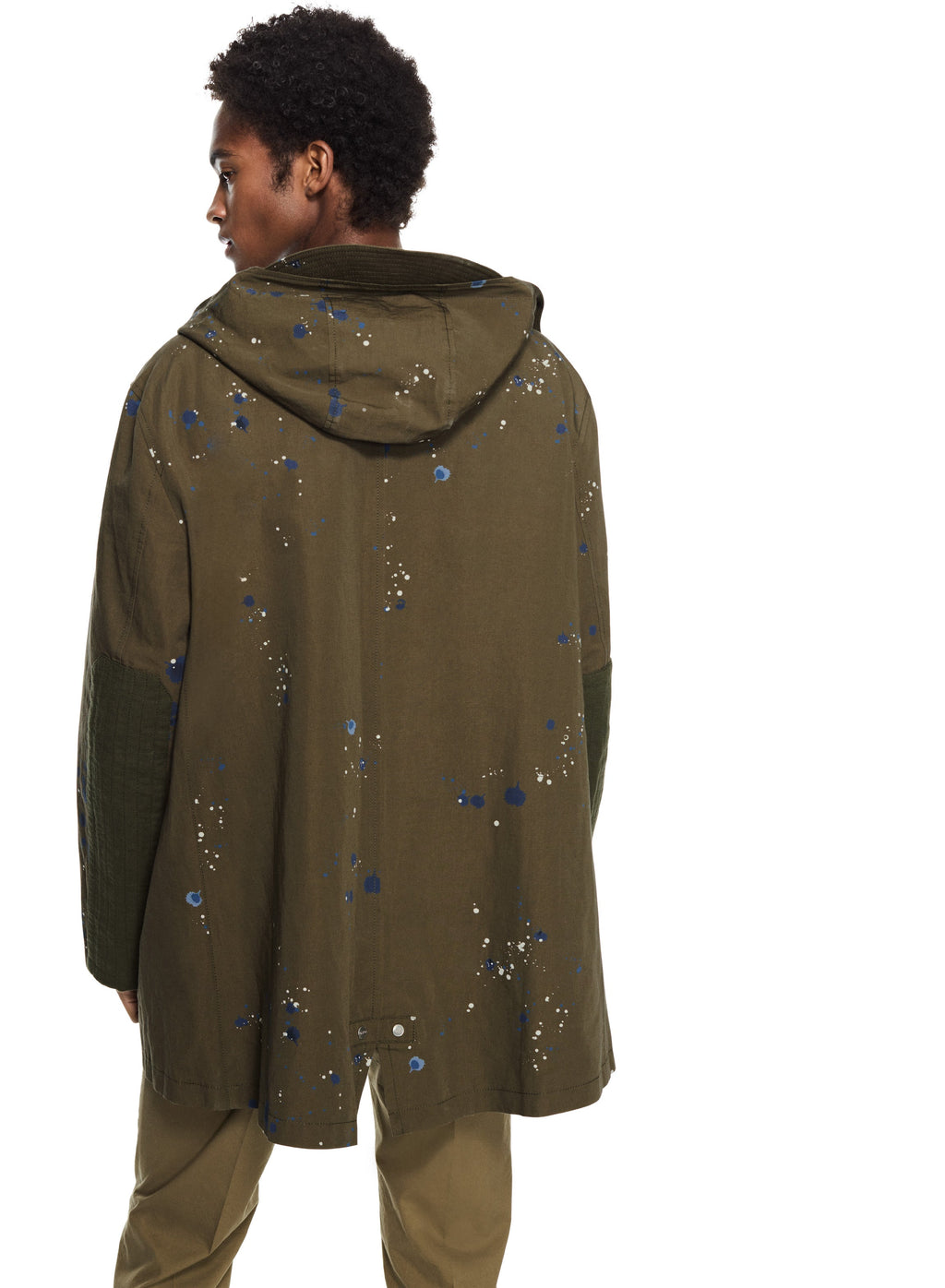Paint-Splattered Linen-Blend Parka