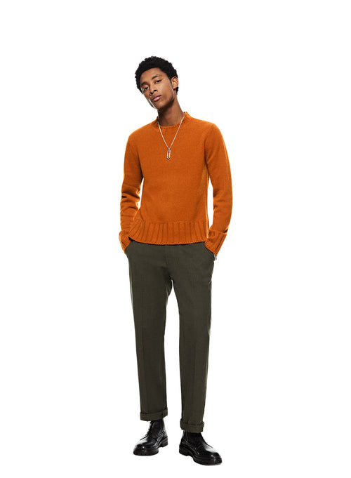 Cashmere-Blend Crewneck Sweater (Burnt Orange)