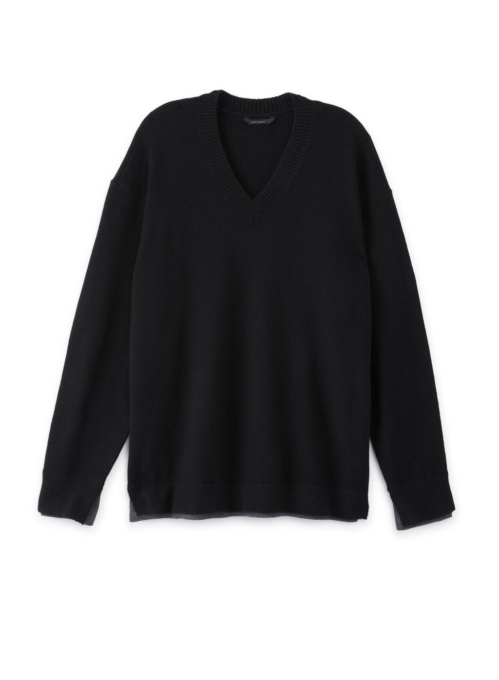 Merino Wool V-Neck Sweater (Black)-0