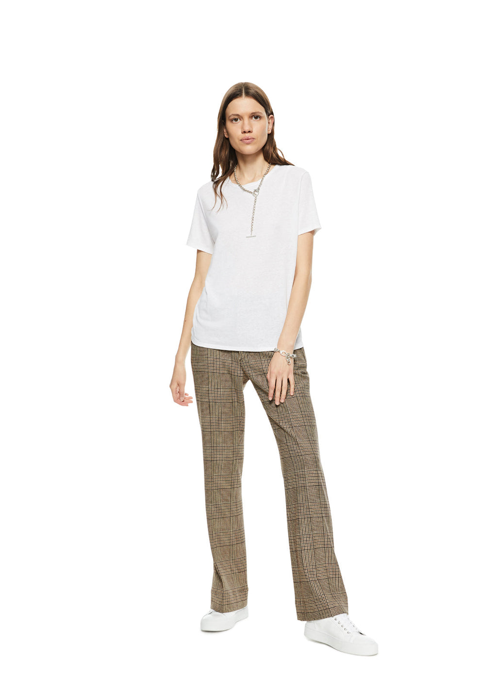 Linen-Blend Tee — Ivory