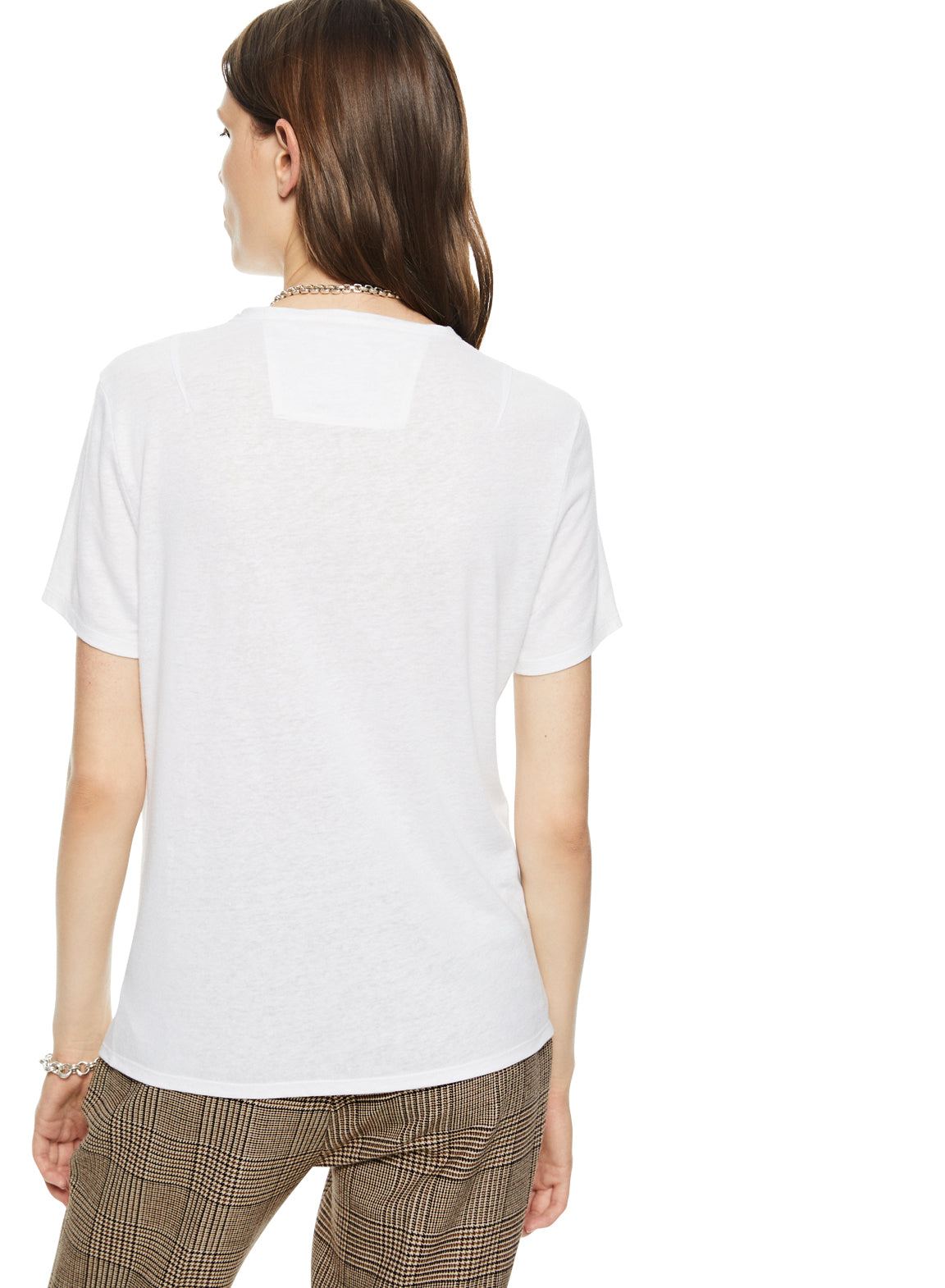 Linen-Blend Tee — Ivory