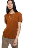 Linen-Blend Tee — Copper