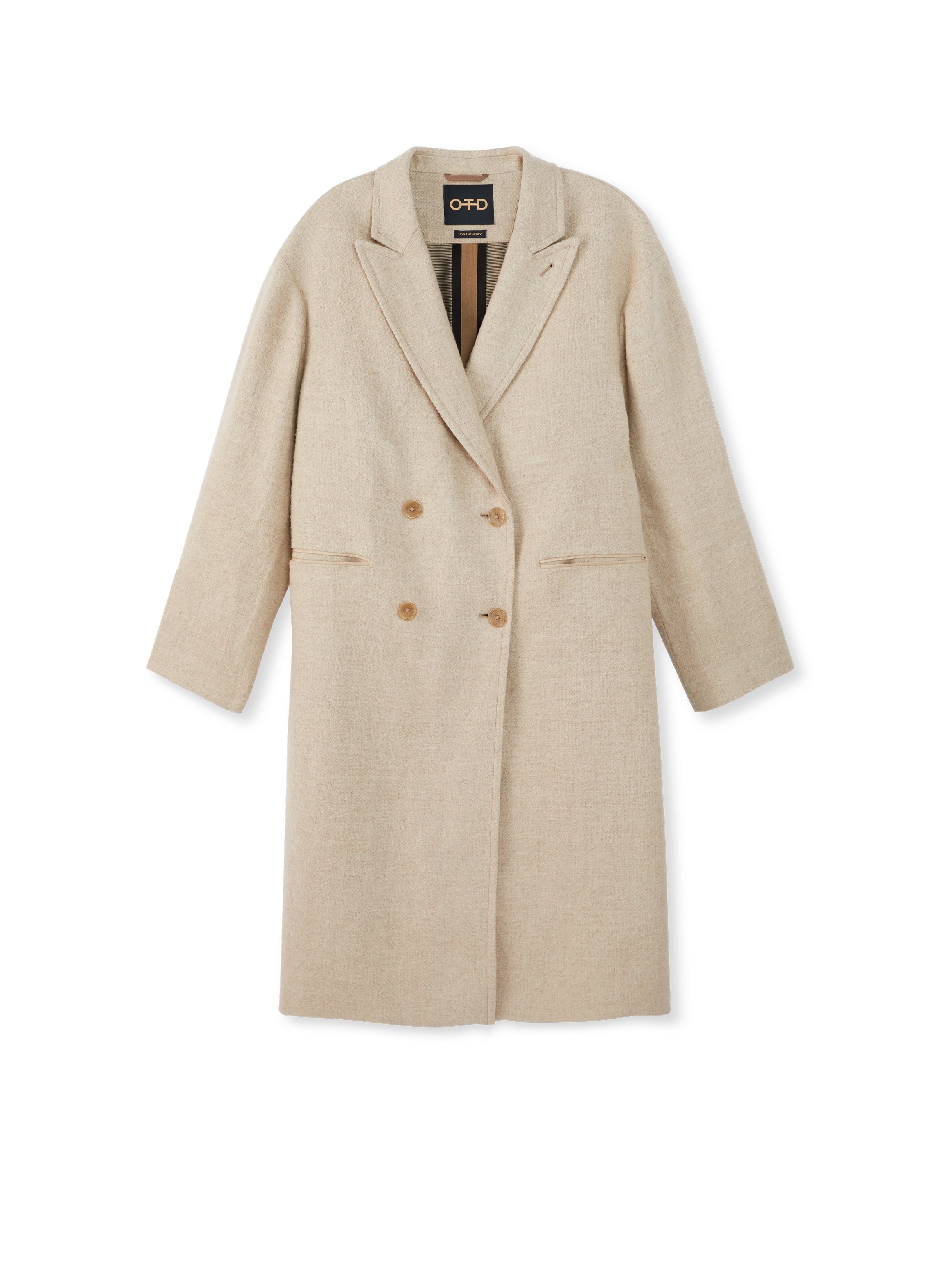 Brushed Linen Oversized Coat — Oat