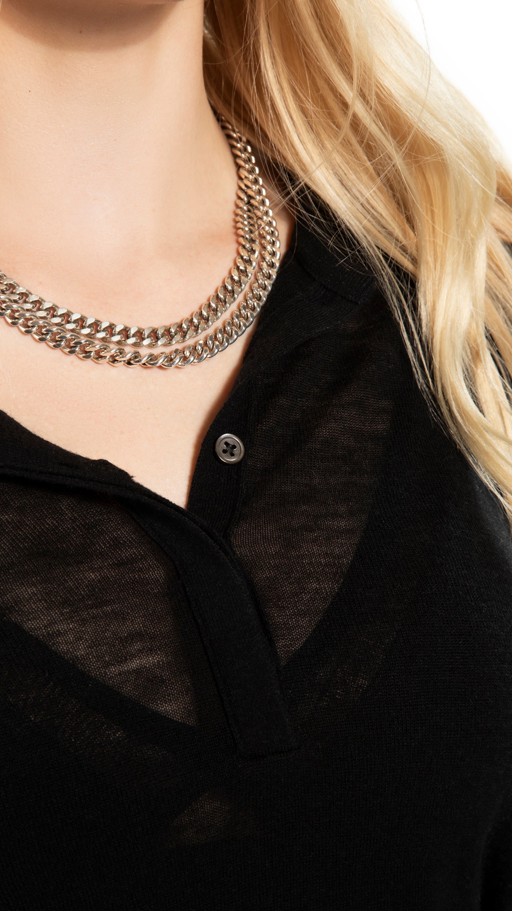 Superfine Wool Henley Sweater (Black)-2