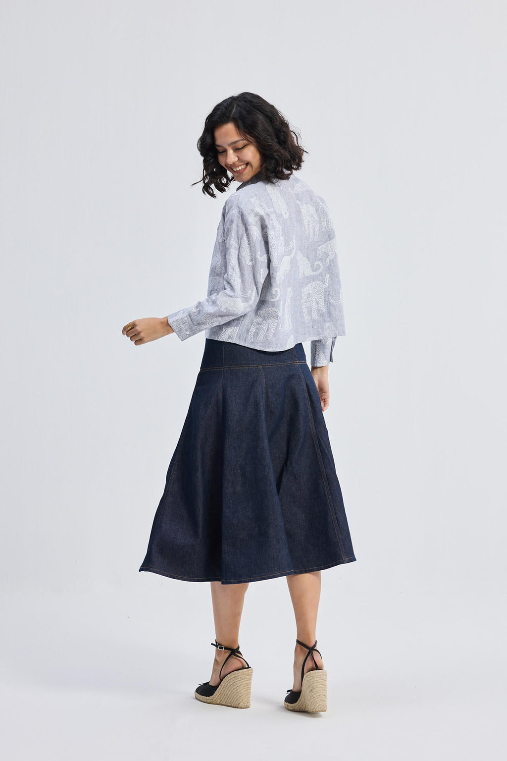 Oversized Boxy-fit Shirt in Animal Print