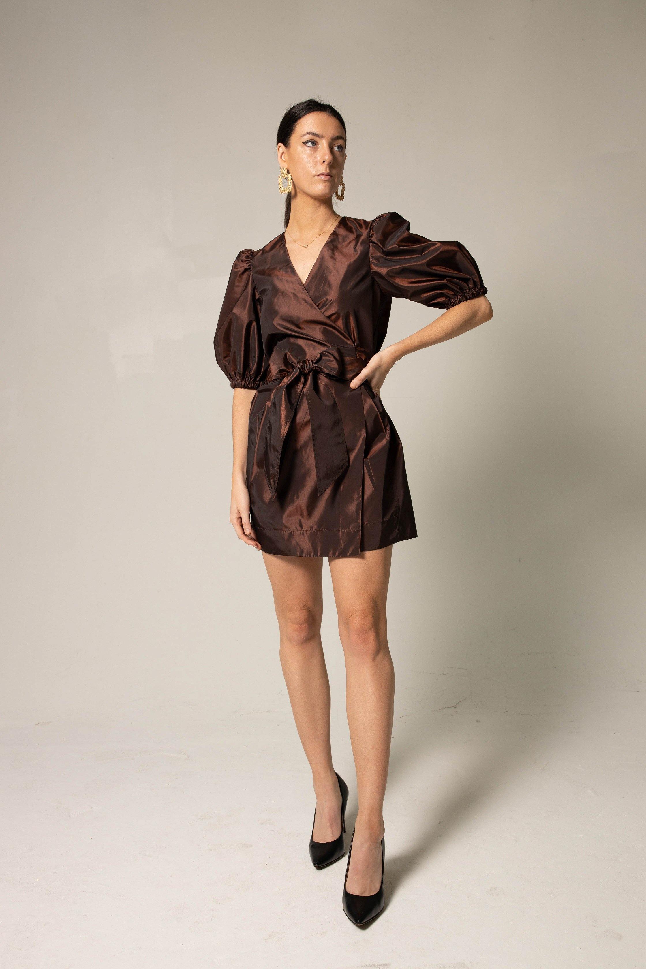 Power Bordeaux Red Wrap Dress – Elegant Women’s Dress
