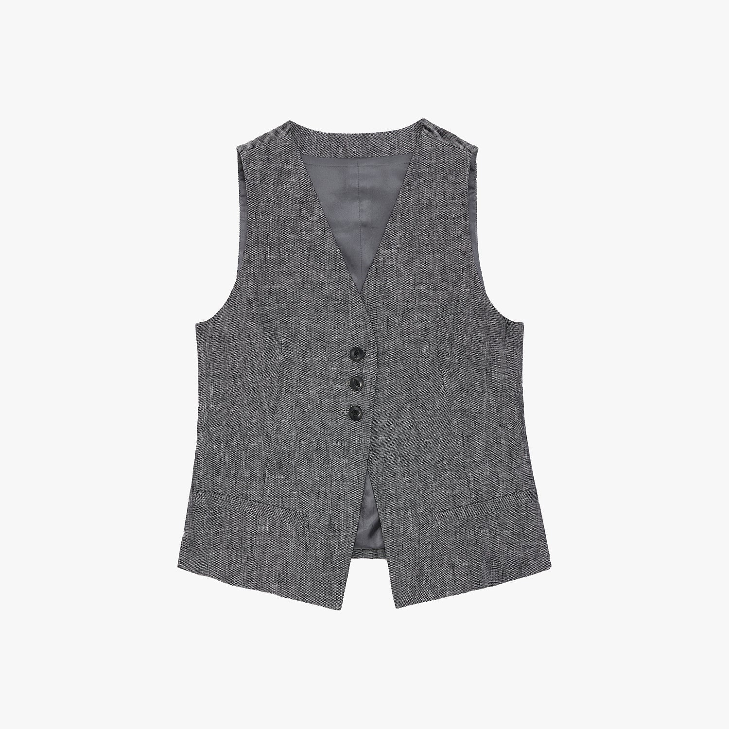 Old-Money Linen Vest & Trouser Suit